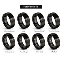 font options for inside engraving on black nail file rings