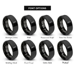 font options for inside engraving on black nail file rings