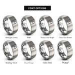 font options for inside engraving on grey nail rings