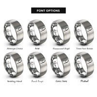 font options for inside engraving on grey nail rings