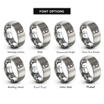 font options for inside engraving on gray nail rings