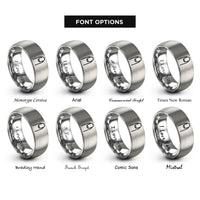 font options for inside engraving on gray nail rings