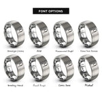 font options for inside engraving on grey nail rings