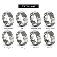 font options for inside engraving on grey nail rings