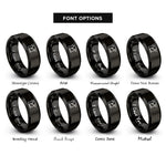 font options for inside engraving on black nail gun rings