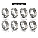 font options for inside engraving on silver nail gun rings