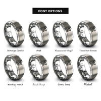 font options for inside engraving on grey nail gun rings