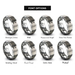 font options for inside engraving on silver nail gun rings