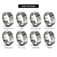 font options for inside engraving on silver nail gun rings