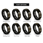 font options for inside engraving on gunmetal & black nail gun rings