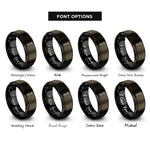 font options for inside engraving on gunmetal & black nail rings