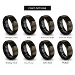 font options for inside engraving on gunmetal & black nail rings