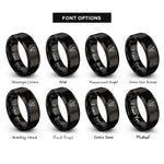 font options for inside engraving on black nail painting rings