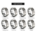 font options for inside engraving on grey nail painting rings