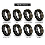 font options for inside engraving on gunmetal & black nail painting rings