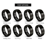 font options for inside engraving on black nail polish bottle rings