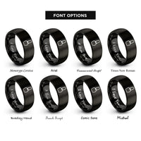 font options for inside engraving on black nail polish bottle rings