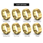 font options for inside engraving on gold nail polish bottle rings