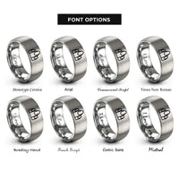 font options for inside engraving on gray nail tips icon rings