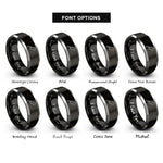 font options for inside engraving on black & gray nakiri knife rings