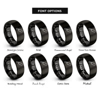 font options for inside engraving on black nakiri knife rings