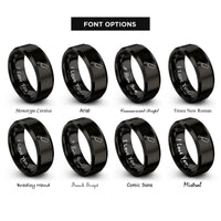 font options for inside engraving on black nakiri knife rings