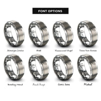 font options for inside engraving on grey nakiri knife rings