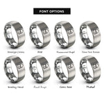 font options for inside engraving on grey nasal helmet rings