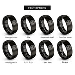 font options for inside engraving on black national park entrance rings