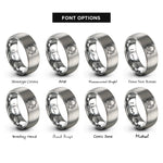 font options for inside engraving on silver national park entrance rings