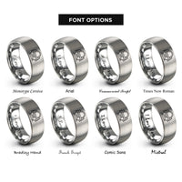 font options for inside engraving on silver national park entrance rings