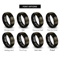font options for inside engraving on gunmetal & black national park entrance rings