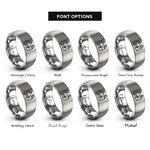 font options for inside engraving on grey nativity family rings