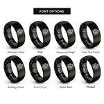 font options for inside engraving on black nativity scene rings