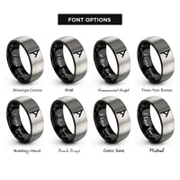 font options for inside engraving on black & silver nauthiz rings