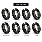 font options for inside engraving on black & gray nauthiz rings