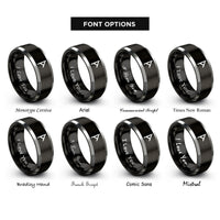 font options for inside engraving on black & gray nauthiz rings