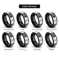 font options for inside engraving on black & gray nauthiz rings