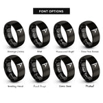 font options for inside engraving on black nauthiz rings