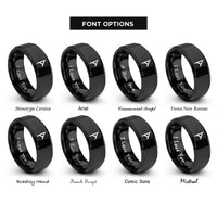 font options for inside engraving on black nauthiz rings