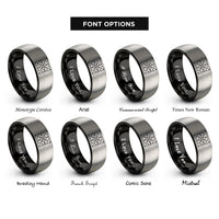 font options for inside engraving on black & grey nautical chart rings
