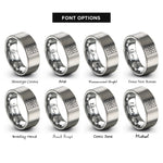 font options for inside engraving on gray nautical chart rings
