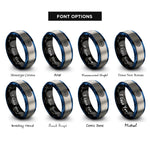 font options for inside engraving on black & blue & silver nautical compass rings