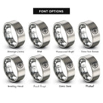 font options for inside engraving on silver nautical compass rings