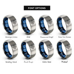 font options for inside engraving on blue & gray nautical star rings