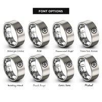 font options for inside engraving on grey nautical star rings