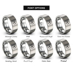 font options for inside engraving on silver nautical star rings