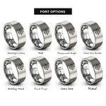 font options for inside engraving on grey nautical star rings
