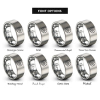 font options for inside engraving on silver nautilus shell spiral rings