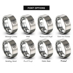 font options for inside engraving on grey navigation sextant rings